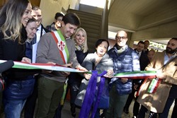 Sara Funaro, Mayor of Florence Narddella, Lucia Aleotti at the ribbon - cutting at the public housing