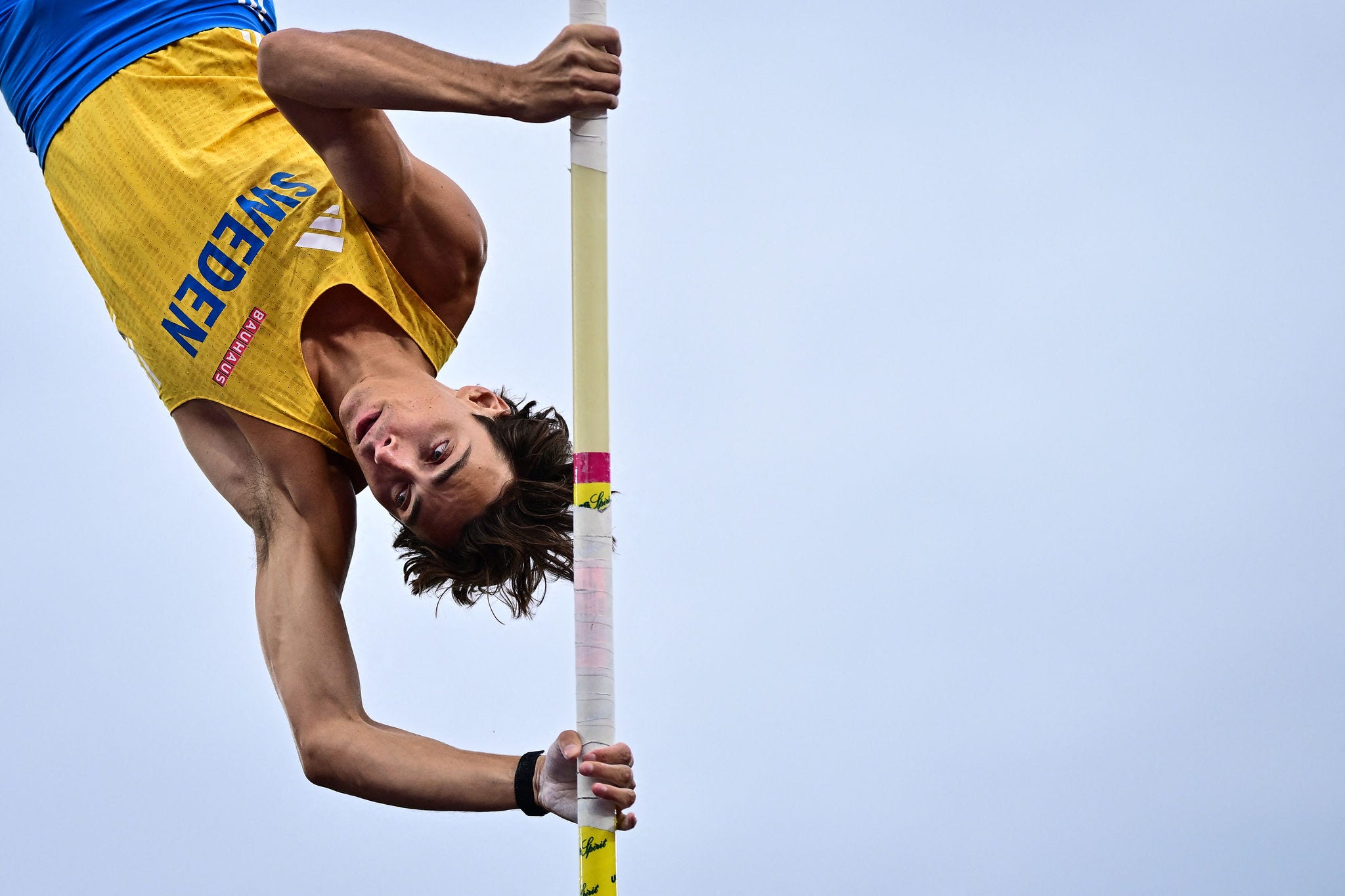 Sweden's Armand Duplantis competes in the men's pole vault final during the European Athletics Championships at Alexander Stadium in Birmingham on August 16, 2026. (Photo by Ben STANSALL / AFP via Getty Images)